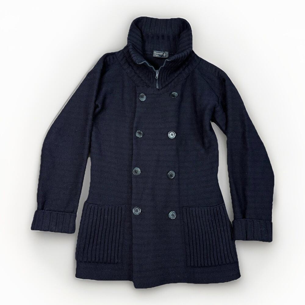 VTG Ermenegildo Zegna Womens Wool Knit Jacket Coat Double Breasted Size S Italy
